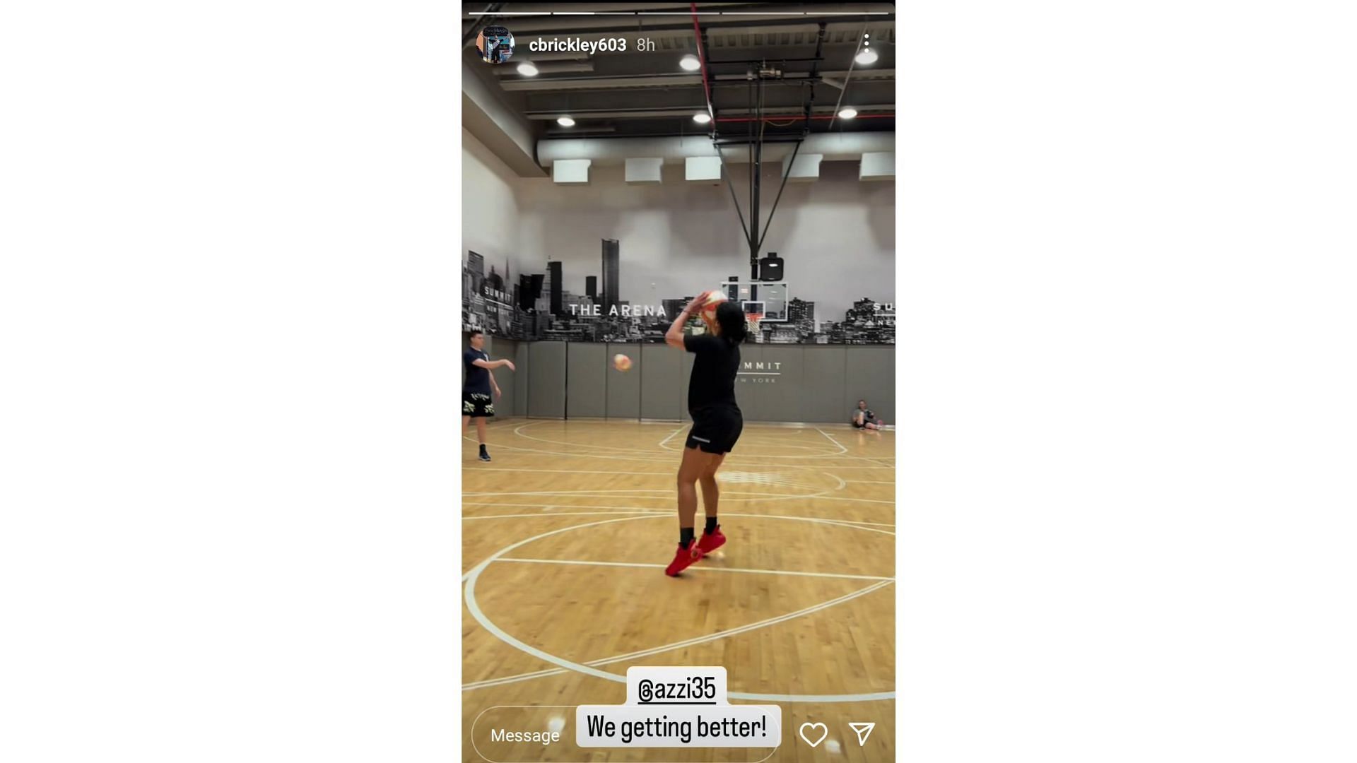 Chris Brickley shared Azzi Fudd's offseason training on his Instagram story. Source: Instagram/@cbrickley603